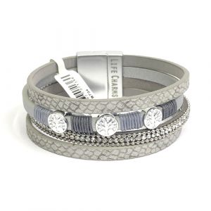 480304 - Life Charms - BT04 - 4 Row Platinum Wrap bracelet