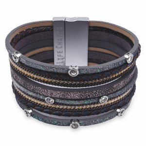 480321 - Life Charms - BT21 - 8 Row Green Glitter Wrap bracelet