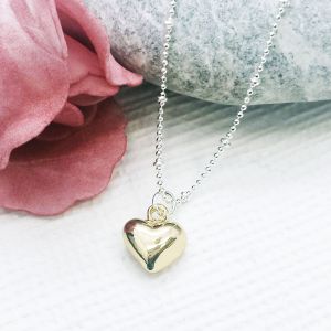 Life Charms - EFY014N - Verzilverd collier - Gold Heart**