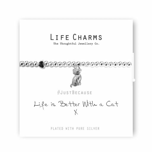 480266 Life Charms - LC066BW - Just because - Life is Better with a Cat