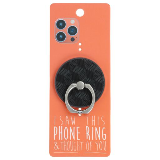 Phone Ring Holder _ PR094 - I Saw This Phone Ring - Black Grid