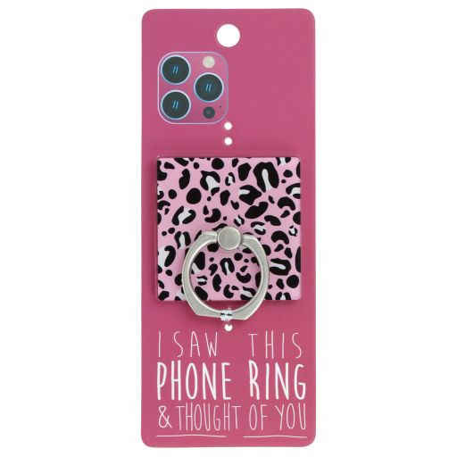 Phone Ring Holder _ PR101 - I Saw This Phone Ring - Pink Leopard