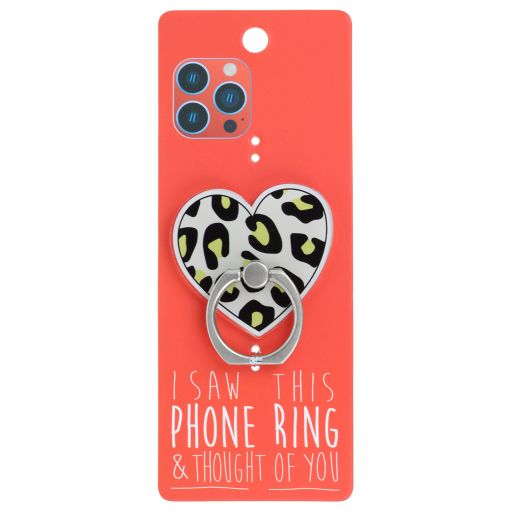 Phone Ring Holder _ PR103 - I Saw This Phone Ring - Leopard Heart