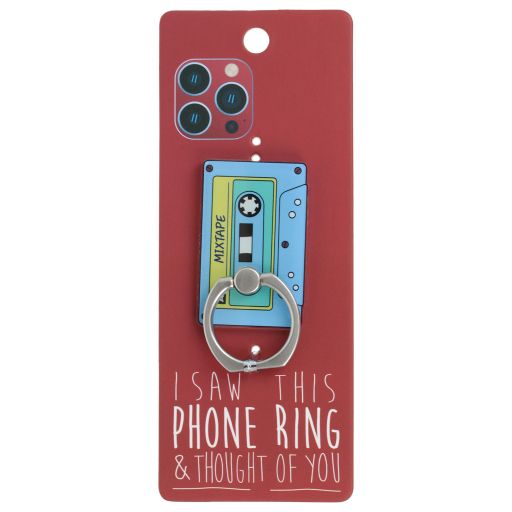 Phone Ring Holder _ PR107 - I Saw This Phone Ring - Blue Casette