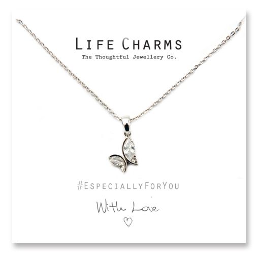 Life Charms - YY24 - Necklace Silver Crystal Butterfly